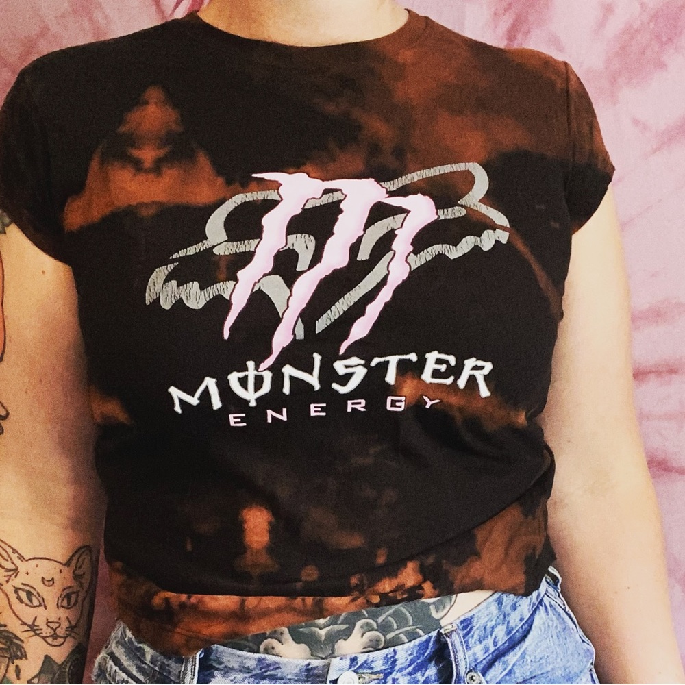 Monster Energy Bleach Dyed T